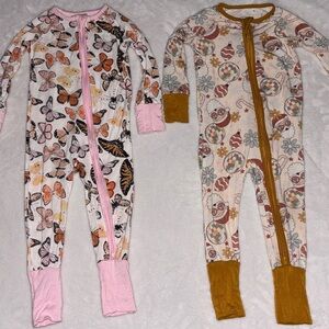 Two Bamboo Zippy Girl Pajamas 6-12m